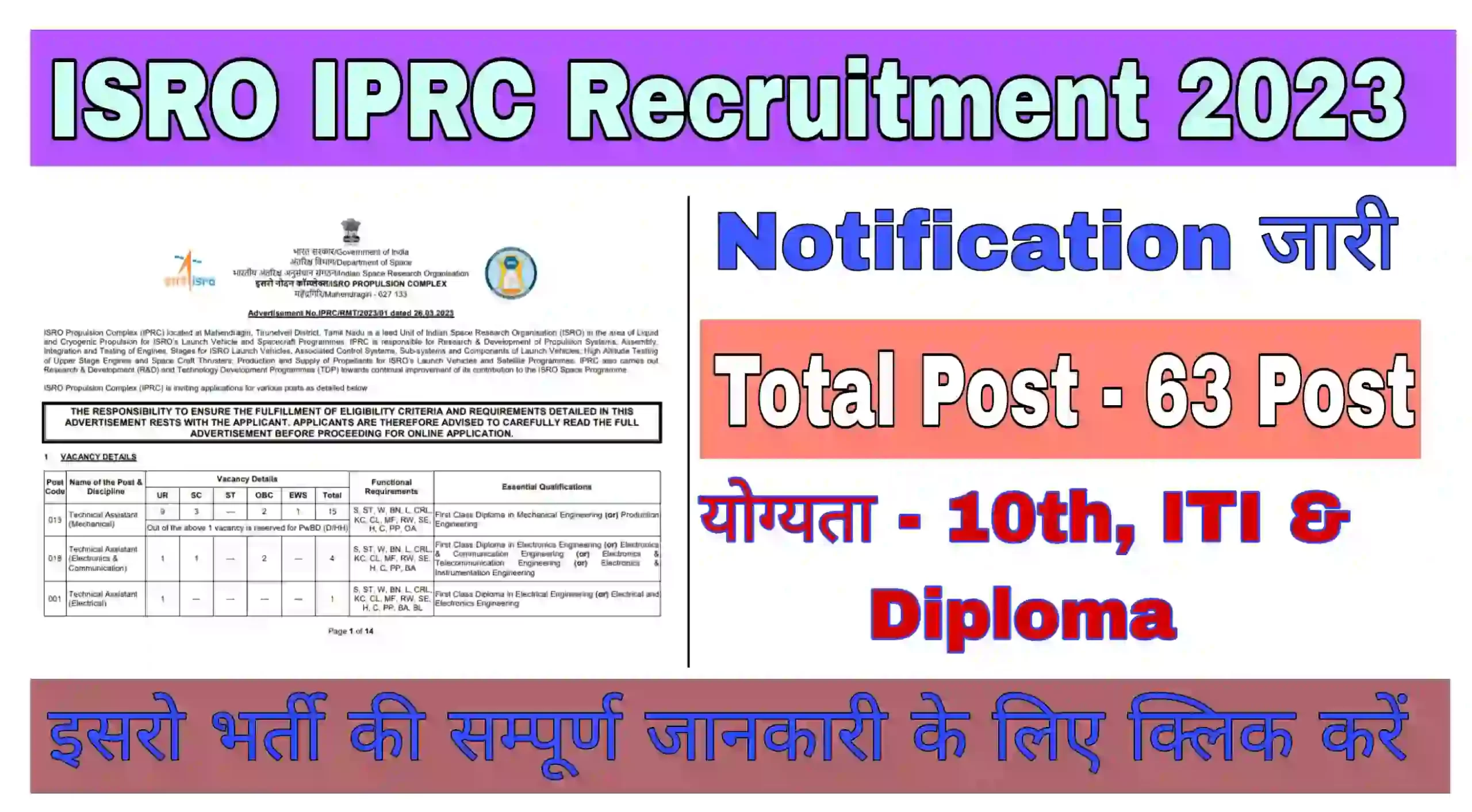 ISRO IPRC Recruitment 2023 
