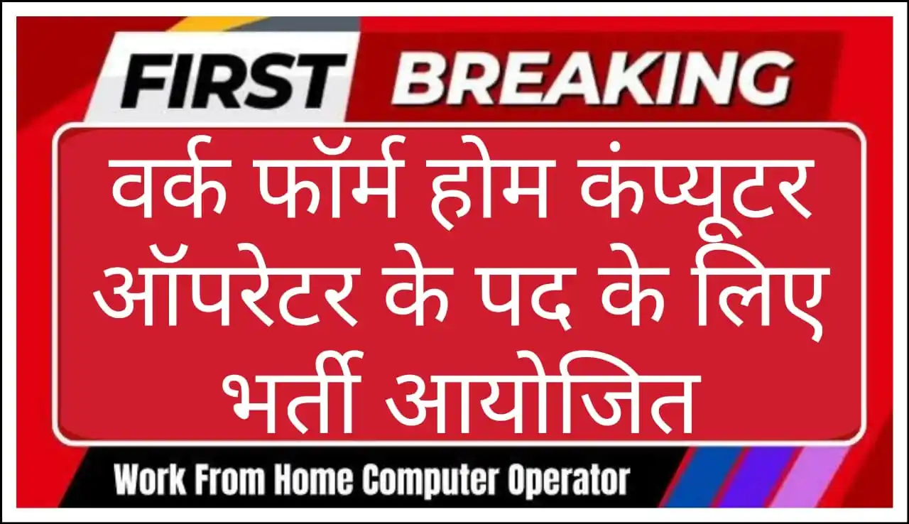 WFH Computer Operator Vacancy