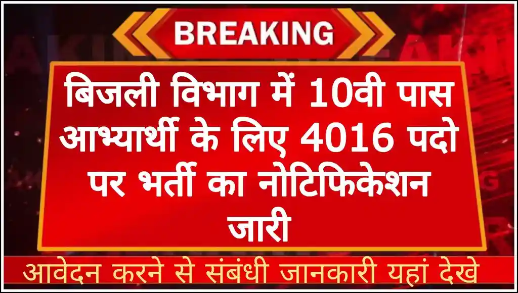 Vidyut Vibhag Recruitment 2024 